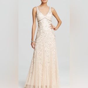 Embroidery and Lace Cream Prom Formal Dress Sue Wong